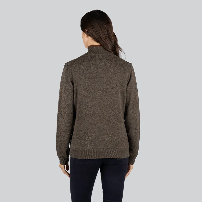 Schoffel Womens Lambswool Aerobloc 1/4 Zip Jumper Mole-2